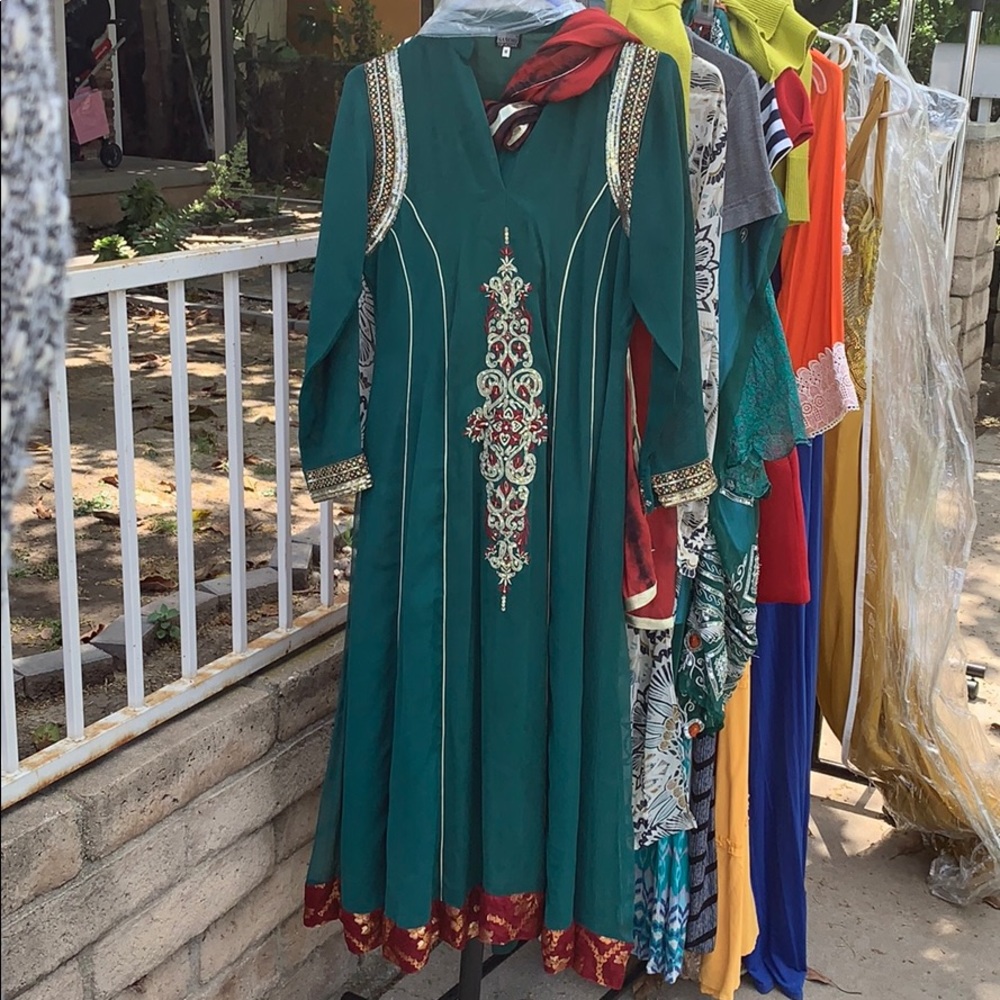 Indian dress green anarkali